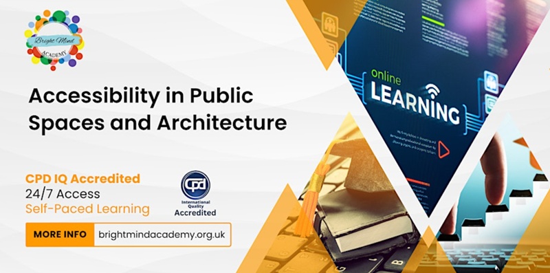 Promotional image for 'Accessibility in Public Spaces & Architecture' online seminar on 30 October '25