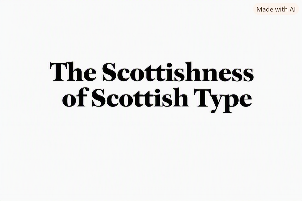 Black graphic with white serif text reading “The Scottishness of Scottish Type.”