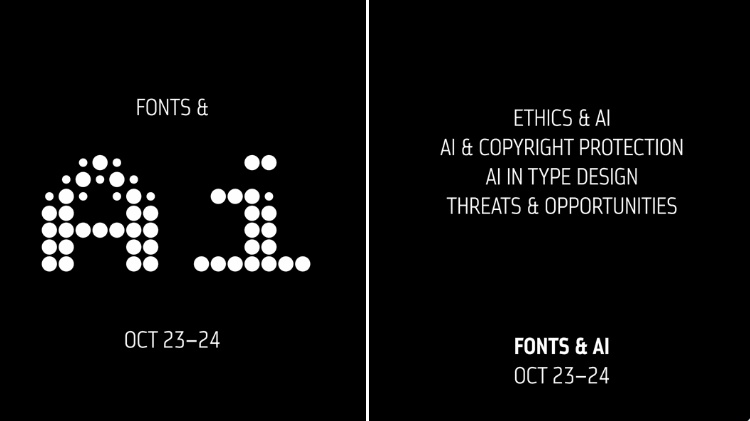 Fonts and AI Conference hero image (white text on black background)