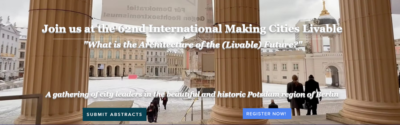 Image to promote the 62nd International Making Cities Livable Conference to be held in Potsdam, Germany in mid-October '25.