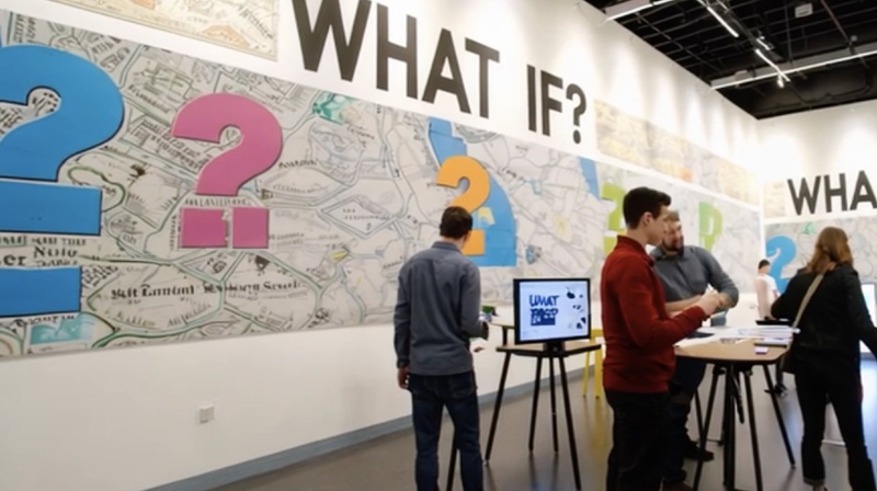 People milling around at the Kingston Society 'What If?' exhibition taking place 13-20 September @LDF25.