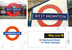Examples of London Underground signage (examples from different stations)
