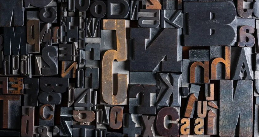 A selection of wood types sowing different letters and numbers
