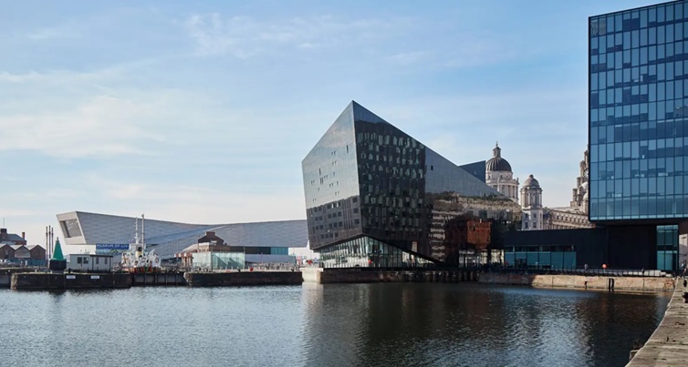 Photo from the waterfront of RIBA Liverpool building