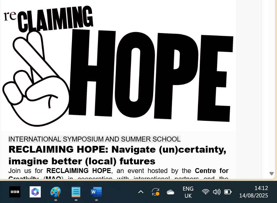 International symposium: Reclaiming hope