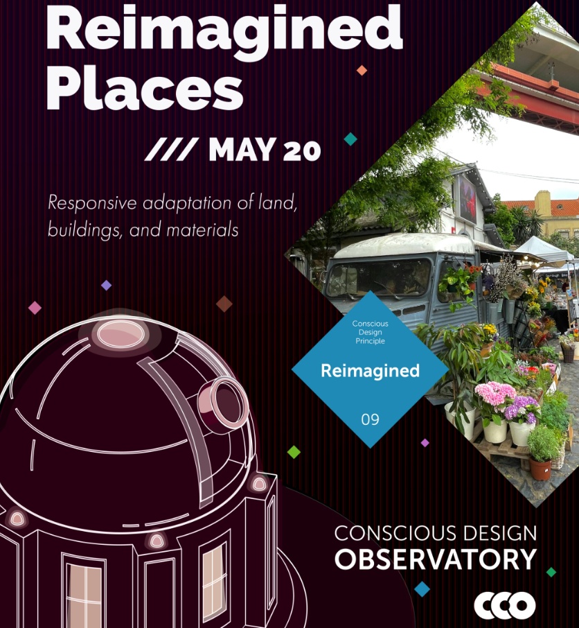 Reimagined places promotional image for Conscious Design Observatory talk on 20 May '26