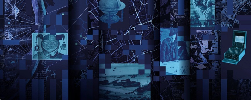 Composite blue image used to advertise new Secret Maps exhibition at the British Library