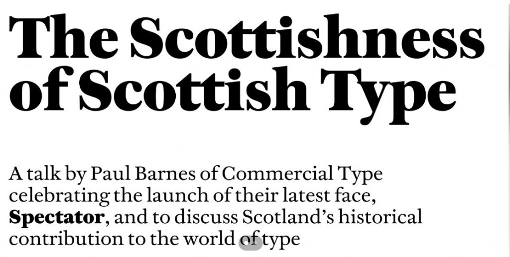 Black graphic with white serif text reading “The Scottishness of Scottish Type.”