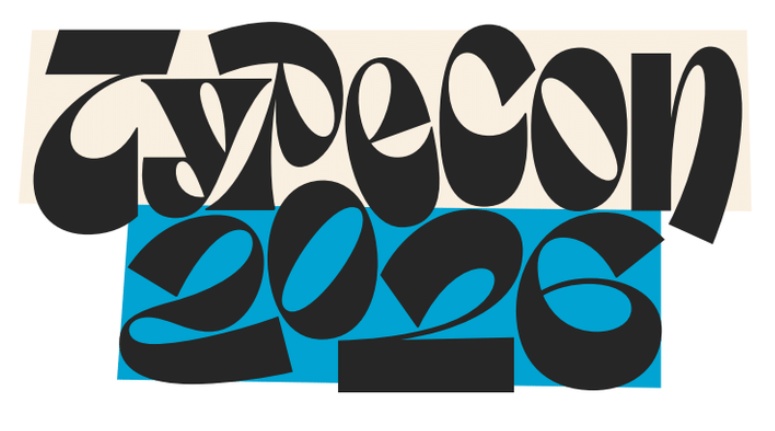 TypeCon2026 promo image showing stylised lettering
