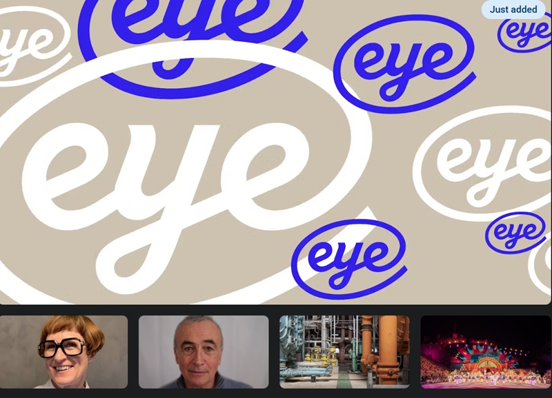 Promotional image for Type Tuesday evening, showing repeat pattern logos in white and mid blue.