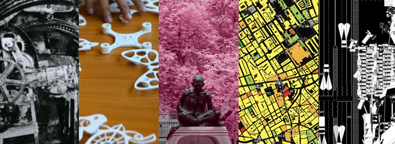 Composite of five images from the London Intersections Exhibition at UCL Bartlett Faculty of the Built Environment, 26 March to 15 May 2026.