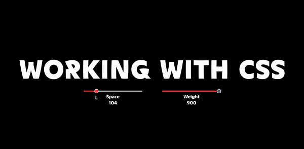 'Working with CSS' titling in white type on a black background