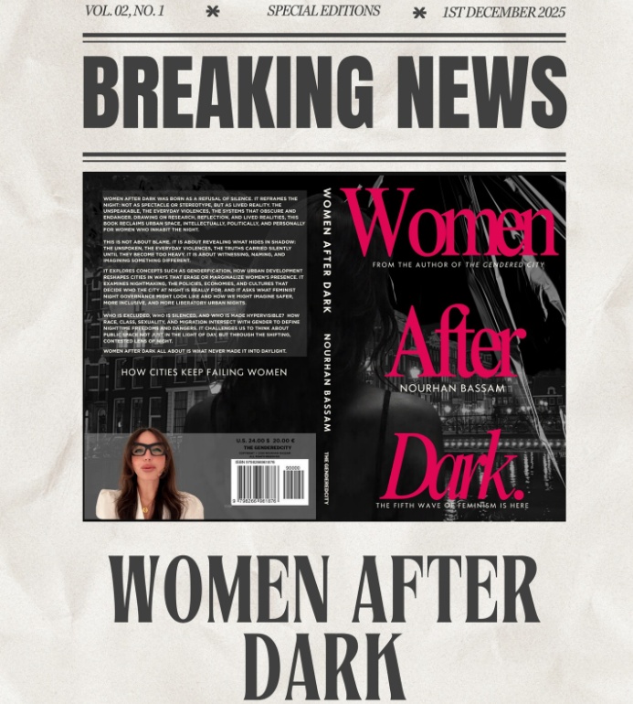 Promotional flyer to announce the recent publication of 'Women After Dark' by Nourhan Bassam